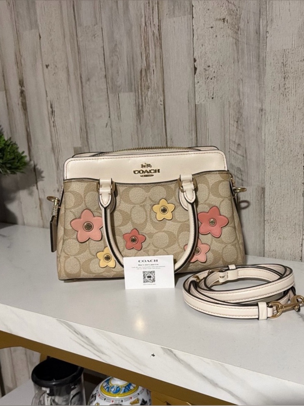 Coach Darcie Carryall in Signature Canvas Floral Cluster CH344 Light Khaki Multi